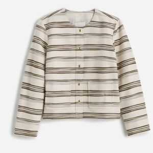 Madewell Button-Front Jacket in Striped Tweed